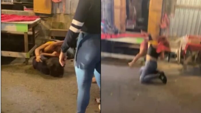 Mujeres se van a los golpes por el amor de un hombre en plena calle de ...