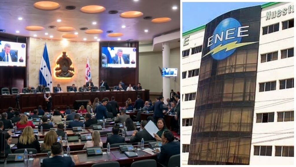 Diputados hondureños debatiendo reformas al sistema energético y la deuda de la estatal eléctrica.
