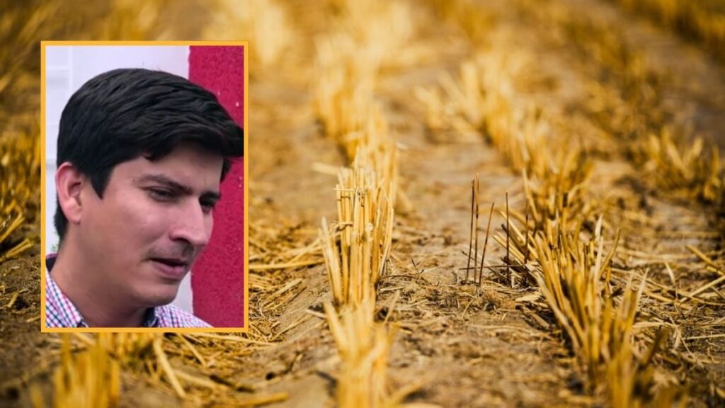 Alcalde de Piraera, Lempira, informando sobre la pérdida de cultivos de maíz por la sequía.
