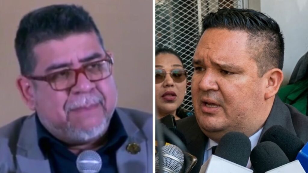 Representantes de la Comisión Liquidadora durante la presentación de la denuncia en el MP