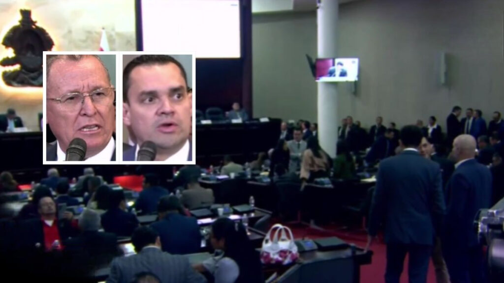 presidente del Congreso, Tomás Zambrano y ministro de Seguridad, Gerzón Velásquez,