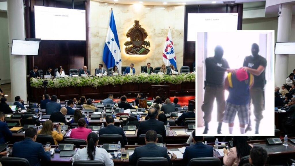 Sesión del Congreso Nacional donde se discuten las reformas penales en Honduras